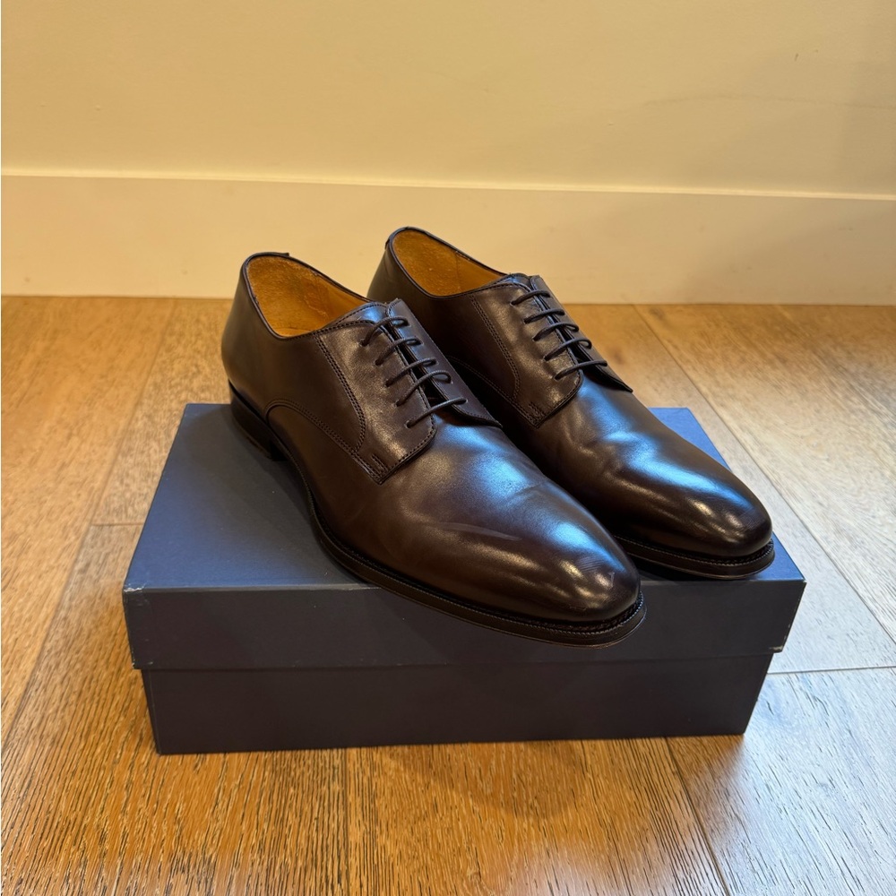 Suitsupply Dark Brown Leather Oxfords Lace Up Dress Shoes